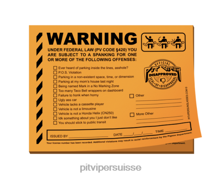 vipère suisse 8L2Z6279 farces : contraventions de stationnement